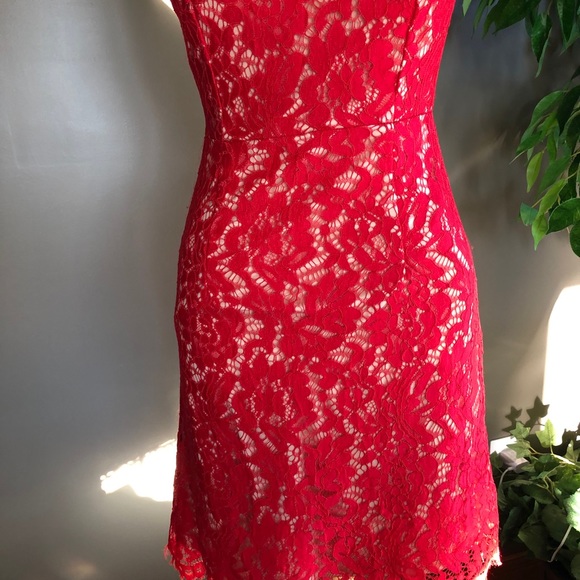Lulu’s Maci Red Lace Strapless Mini Dress XS - Picture 7 of 16